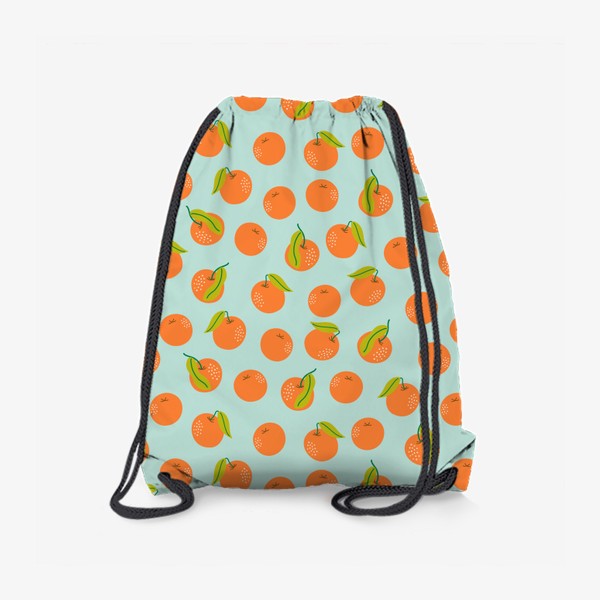 Рюкзак «Паттерн с мандаринами на голубом фоне»
