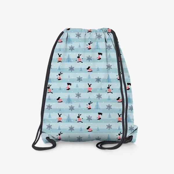 Рюкзак «Кролики в свитерах на полосатом фоне»