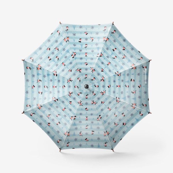 Зонт «Кролики в свитерах на полосатом фоне»