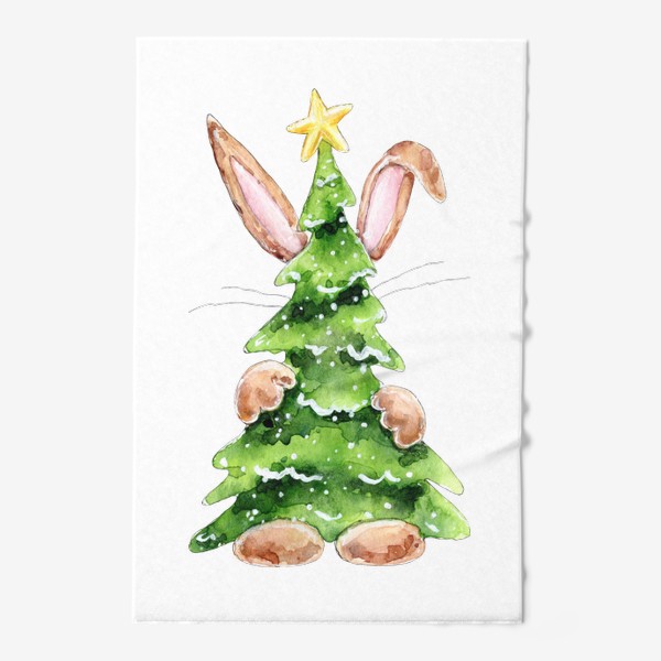 Полотенце «Кролик с елкой, серия Ушастые, Новый год 2023»