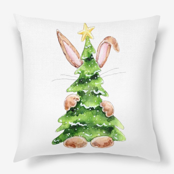 Подушка «Кролик с елкой, серия Ушастые, Новый год 2023»