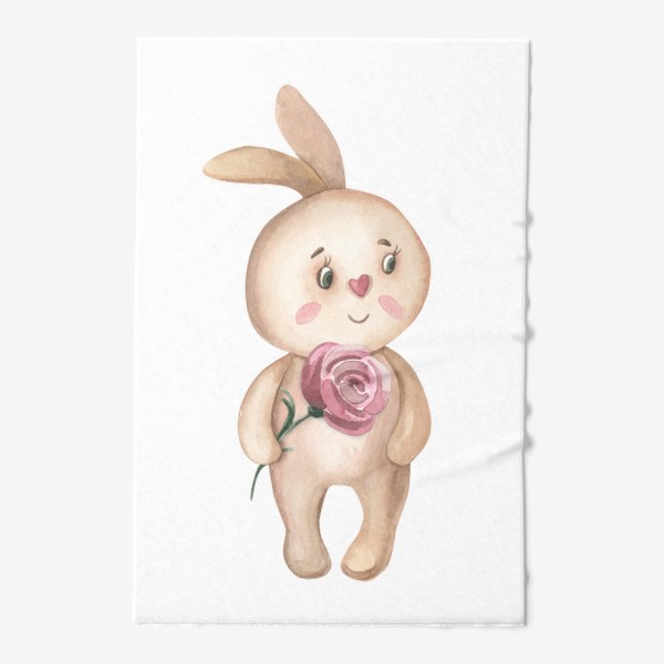 Полотенце «Милый зайка с розой»