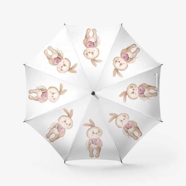 Зонт «Милый зайка с розой»
