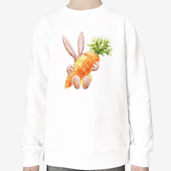 Свитшот «Зайка с морковкой, серия Ушастые, Новый год 2023»