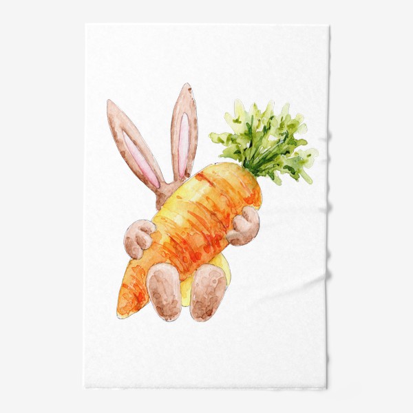Полотенце «Зайка с морковкой, серия Ушастые, Новый год 2023»