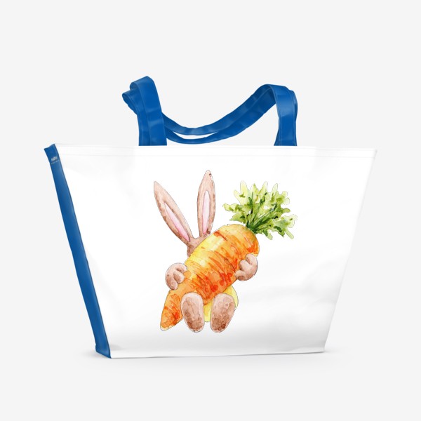 Пляжная сумка «Зайка с морковкой, серия Ушастые, Новый год 2023»