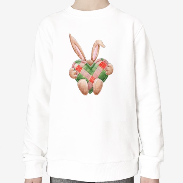 Свитшот «Кролик с сердечком, серия Ушастые, Новый год 2023»