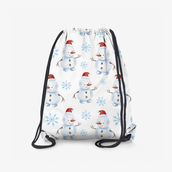Рюкзак «Веселые снеговики. Акварель»