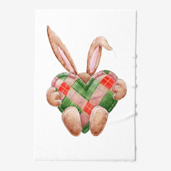 Полотенце «Кролик с сердечком, серия Ушастые, Новый год 2023»