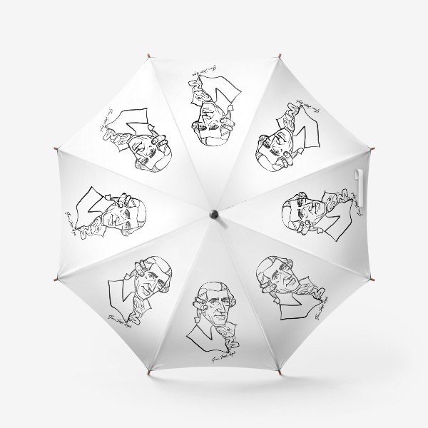 Зонт «Франц Йозеф Гайдн, графический портрет композитора, черно-белый»