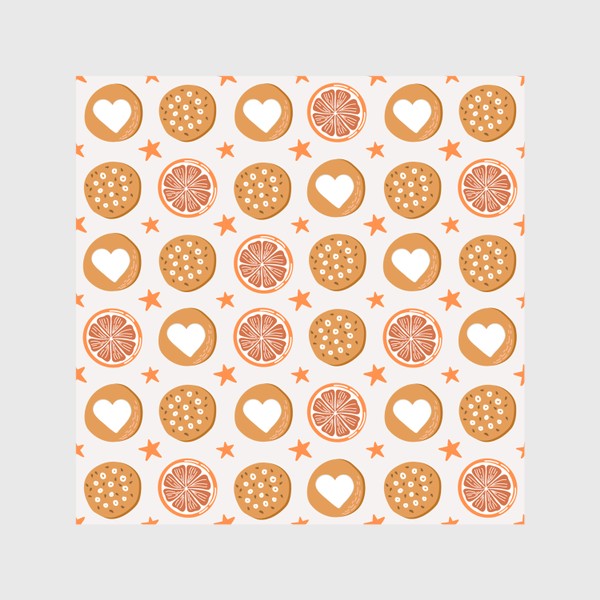 Скатерть «Паттерн с печеньем и кусочками апельсина»