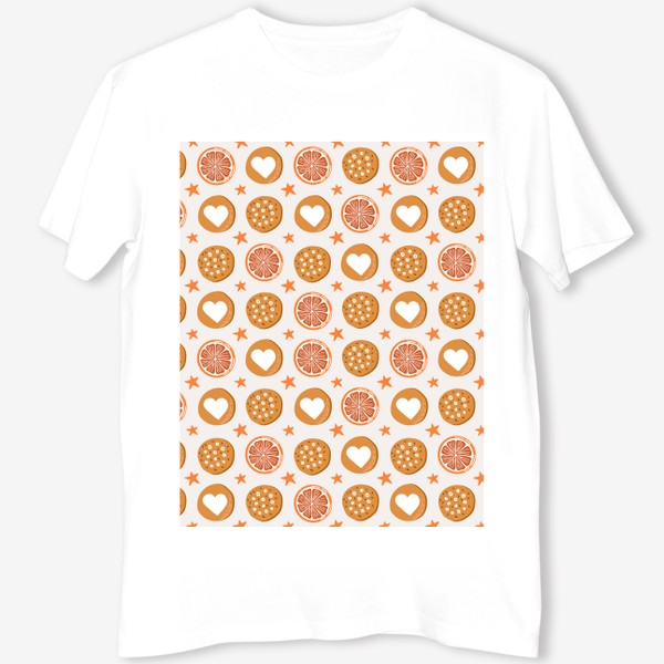 Футболка «Паттерн с печеньем и кусочками апельсина»