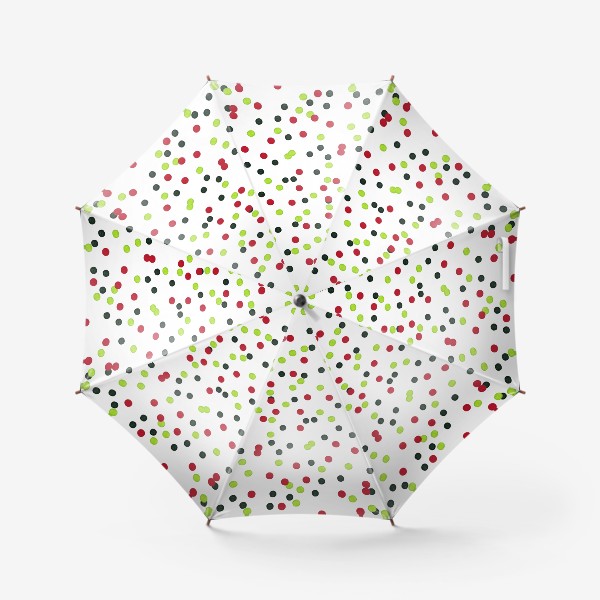 Зонт «Новогодний абстрактный паттерн Красный и зеленый горошек Конфетти»