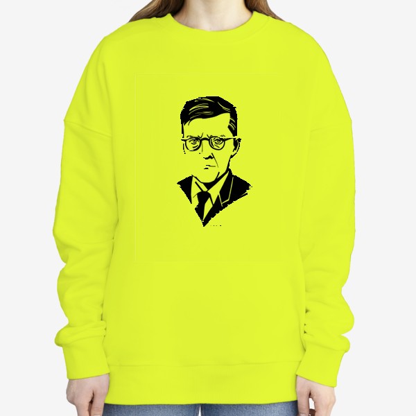 Свитшот «Дмитрий Шостакович, графический портрет композитора, черно-белый»