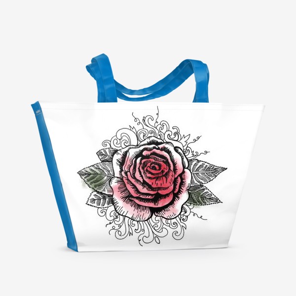 Пляжная сумка «Роза в графике»