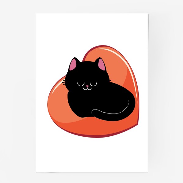Постер «Черная кошка спит в сердце»