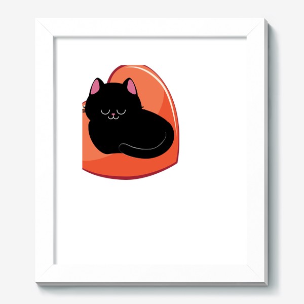 Картина «Черная кошка спит в сердце»