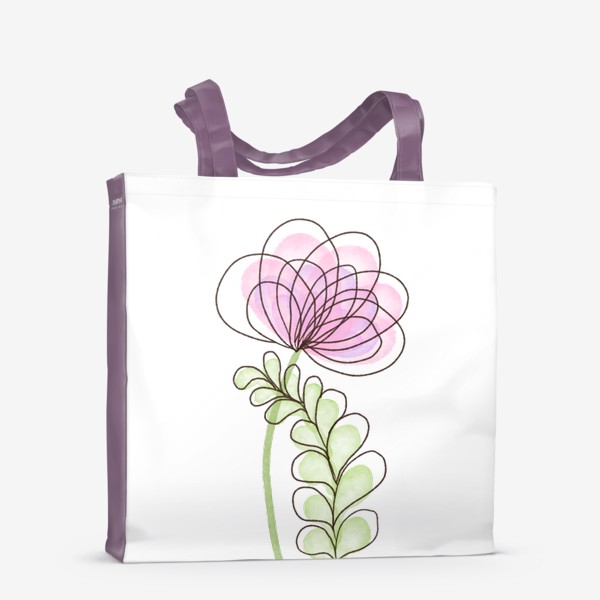 Сумка-шоппер «Акварельный минималистичный цветок»