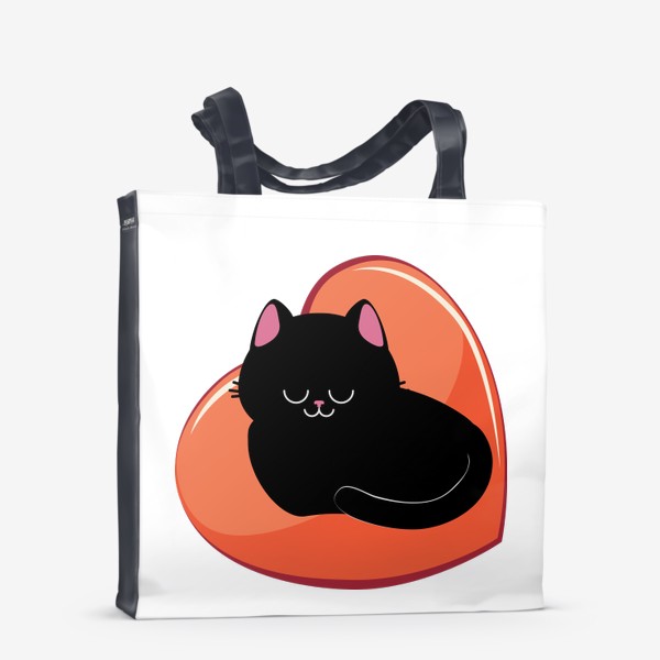 Сумка-шоппер «Черная кошка спит в сердце»