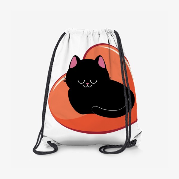 Рюкзак «Черная кошка спит в сердце»