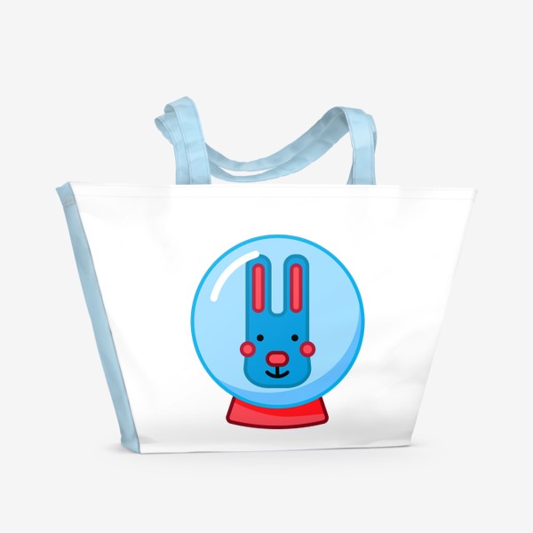 Пляжная сумка «Водный кролик в снежном шаре»