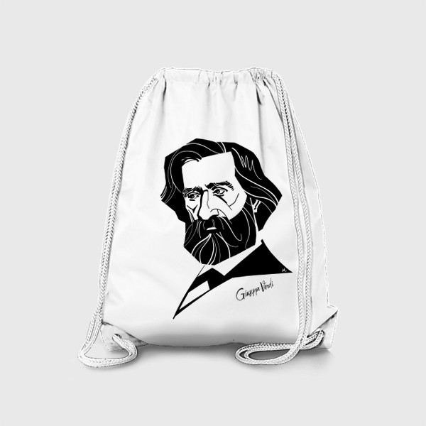 Рюкзак «Джузеппе Верди, графический портрет композитора, черно-белый»