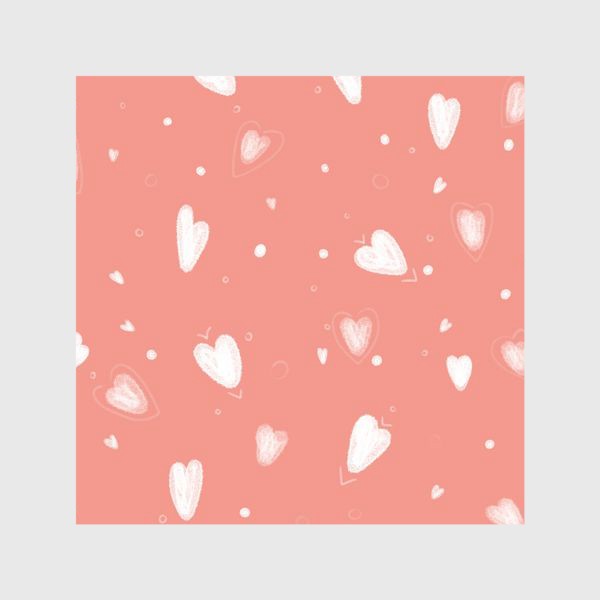 Шторы «белые сердечки на розовом фоне на день святого валентина»