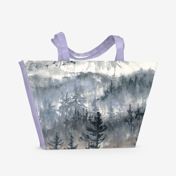 Пляжная сумка «Сосны в тумане»