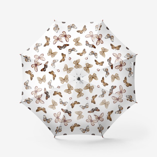 Зонт «Акварельный нарисованный вручную бесшовный фон с яркими иллюстрациями экзотических бабочек»