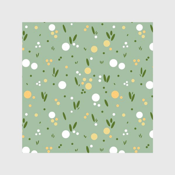 Скатерть «Весенний нежный цветочный принт. Поляна, поле и абстрактные цветы, точки, блики»