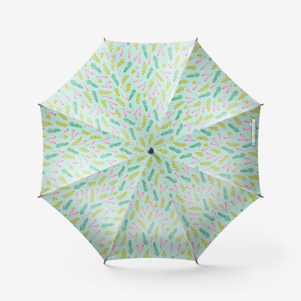 Зонт «Паттерн с зимними растениями»