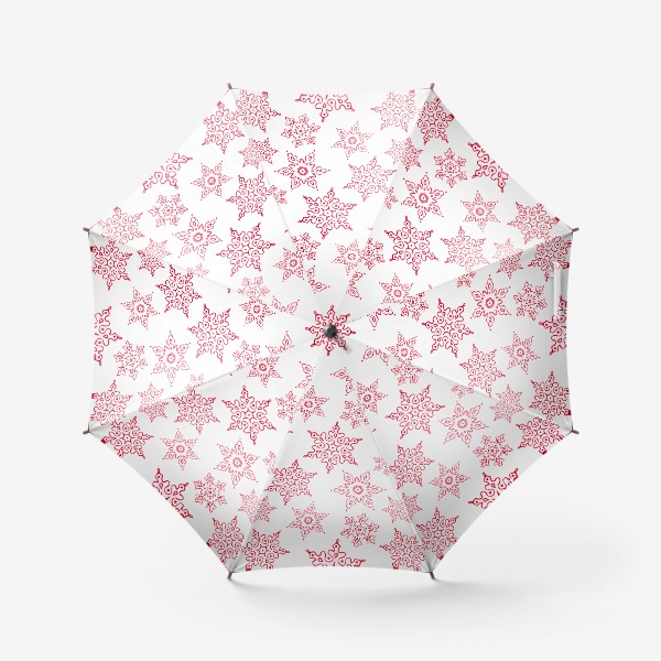 Зонт «Красные снежинки»