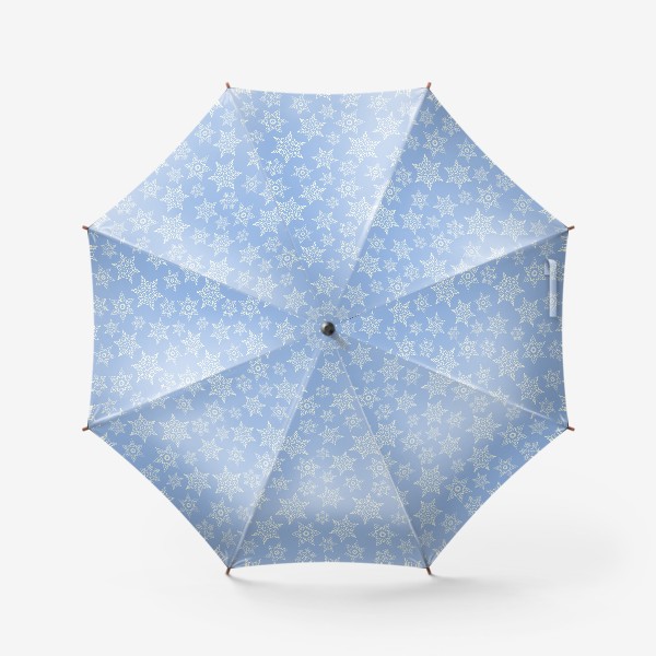 Зонт «Белые снежинки на голубом фоне»