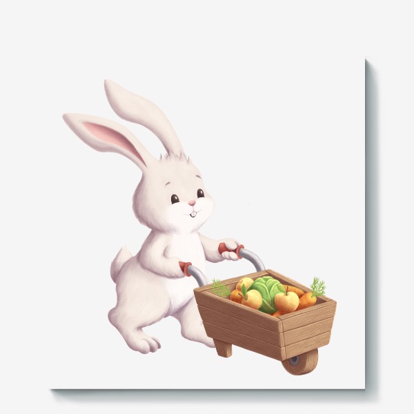 Холст «Кролик и урожай»