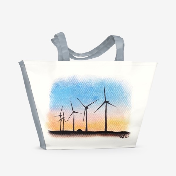 Пляжная сумка «Ветряные элетростанции. Восход»