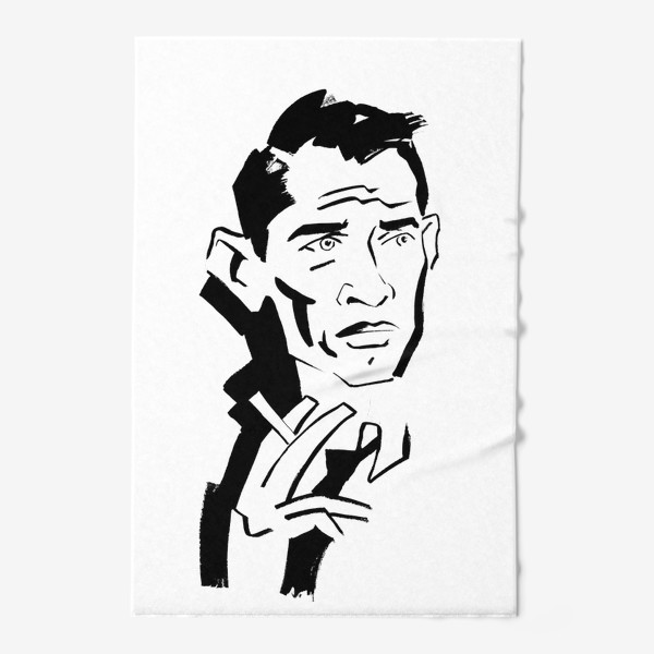 Полотенце «Жак Брель, графический портрет поэта, музыканта, актера»