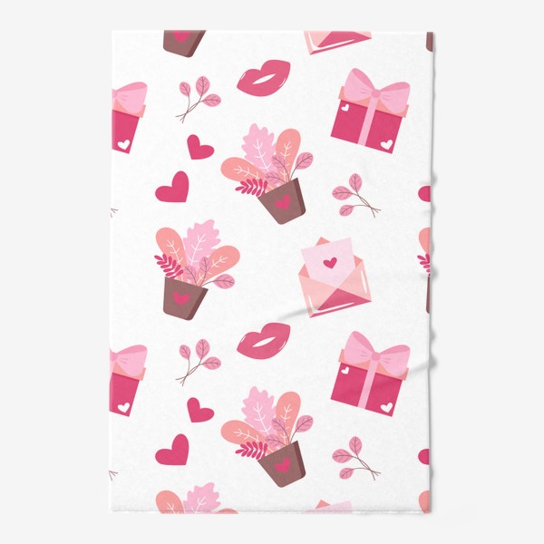 Полотенце «Нежный принт в розовом цвете»