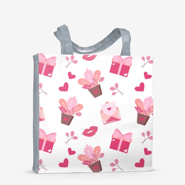 Сумка-шоппер «Нежный принт в розовом цвете»