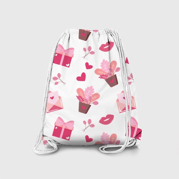 Рюкзак «Нежный принт в розовом цвете»