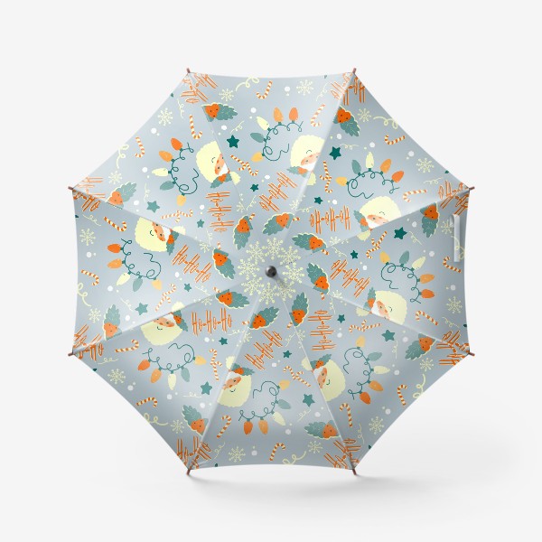 Зонт « голубой новогодний фон »