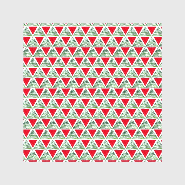 Шторы «Новогодний абстрактный паттерн Красные и зеленые треугольники»
