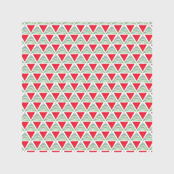 Скатерть «Новогодний абстрактный паттерн Красные и зеленые треугольники»