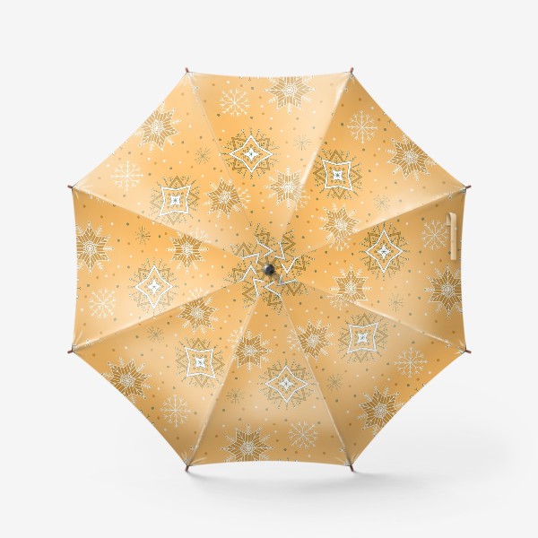 Зонт «Узор снежинки на желтом»