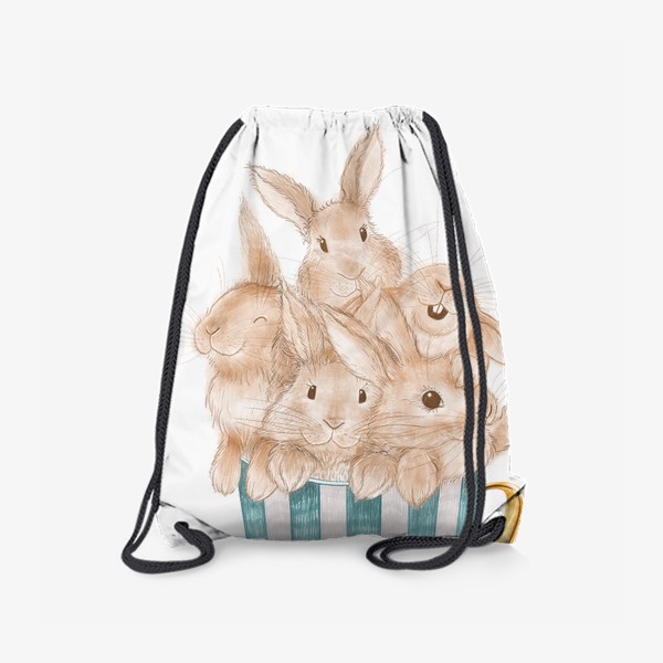 Рюкзак «Пушистые кролики в голубой чашке»