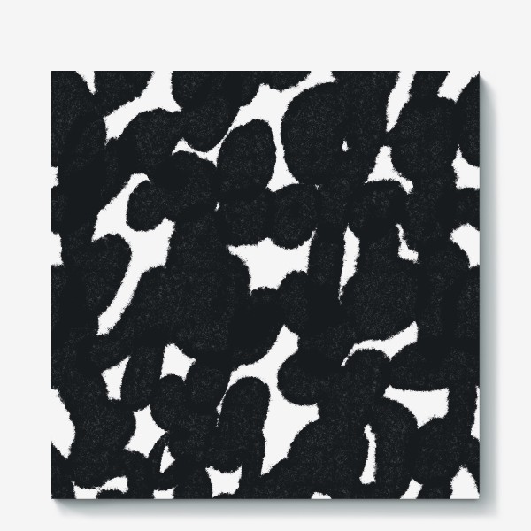 Холст «Черно-белый абстрактный паттерн / Black and white abstract pattern»