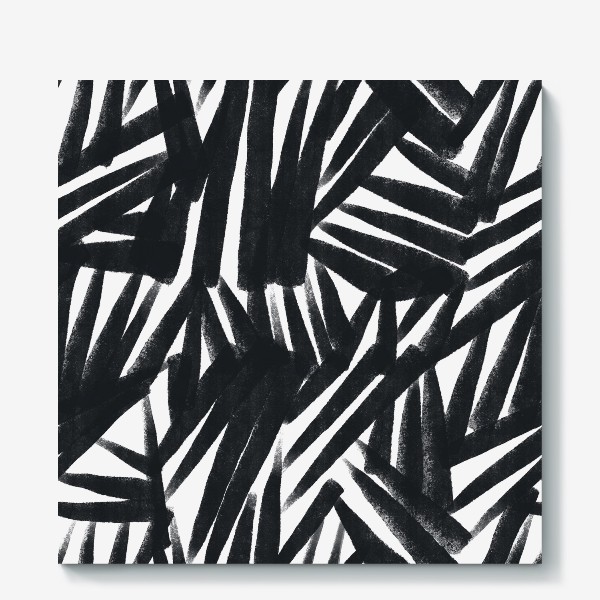 Холст «Черно-белый абстрактный паттерн / Black and white abstract pattern»