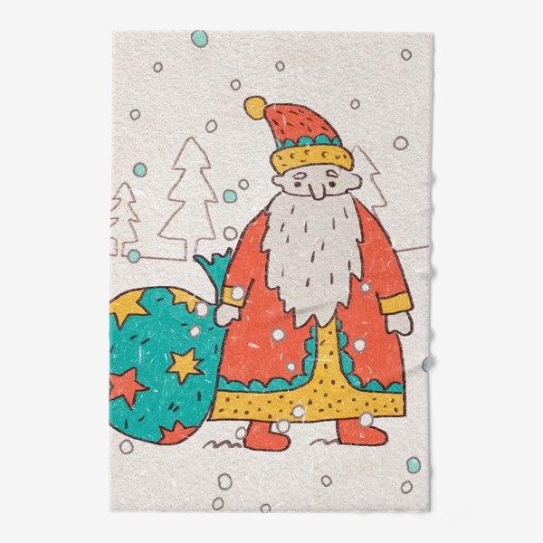 Полотенце &laquo;Дед Мороз с мешком подарков&raquo;