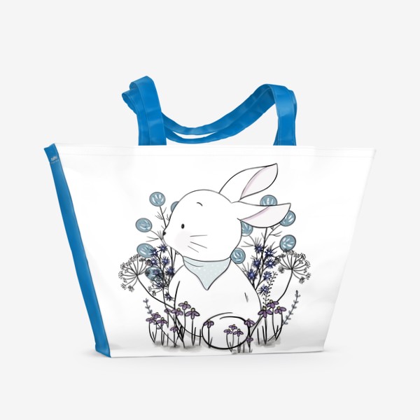 Пляжная сумка «Зайка в цветах»