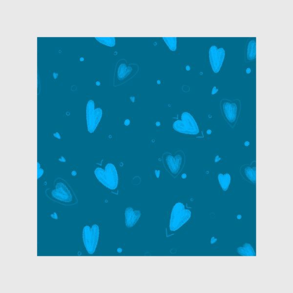 Шторы «голубые сердечки на синем фоне паттерн на день святого валентина»