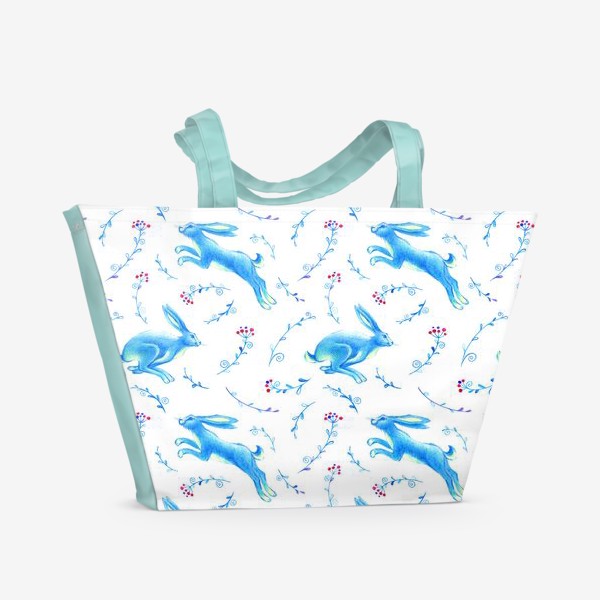 Пляжная сумка «Паттерн водяной заяц»